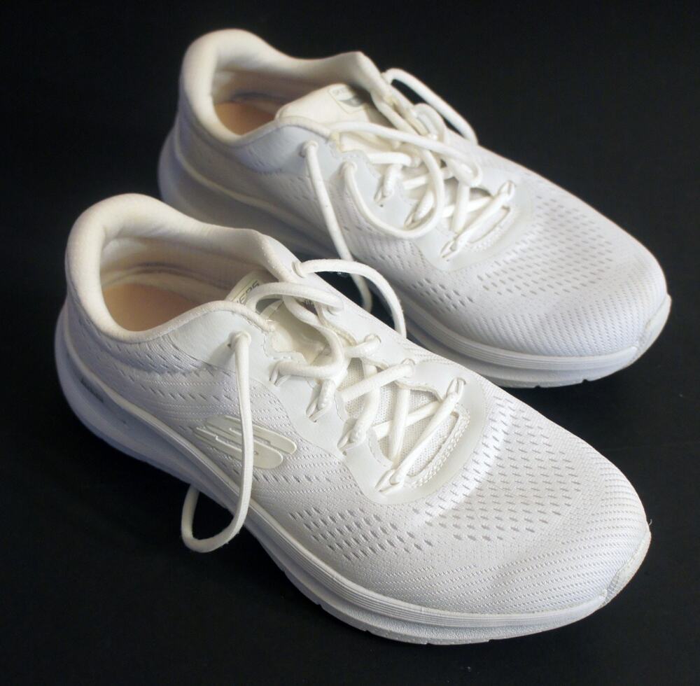 BOBS by Skechers Memory Foam White Sneakers for Men, Size 8